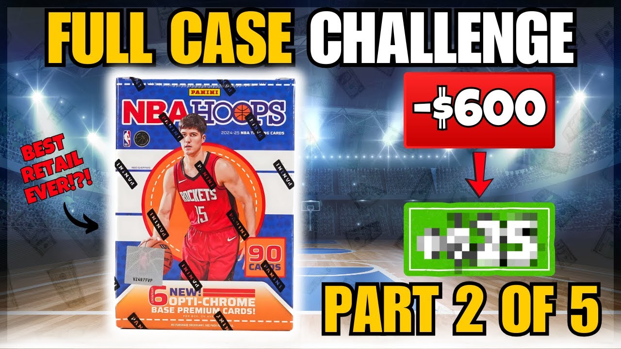 BIG ROOKIE PULL /49! 🚨 Full Case Profit Challenge 🚨 2024-25 NBA Hoops Blaster Box Case Part 2 of 5