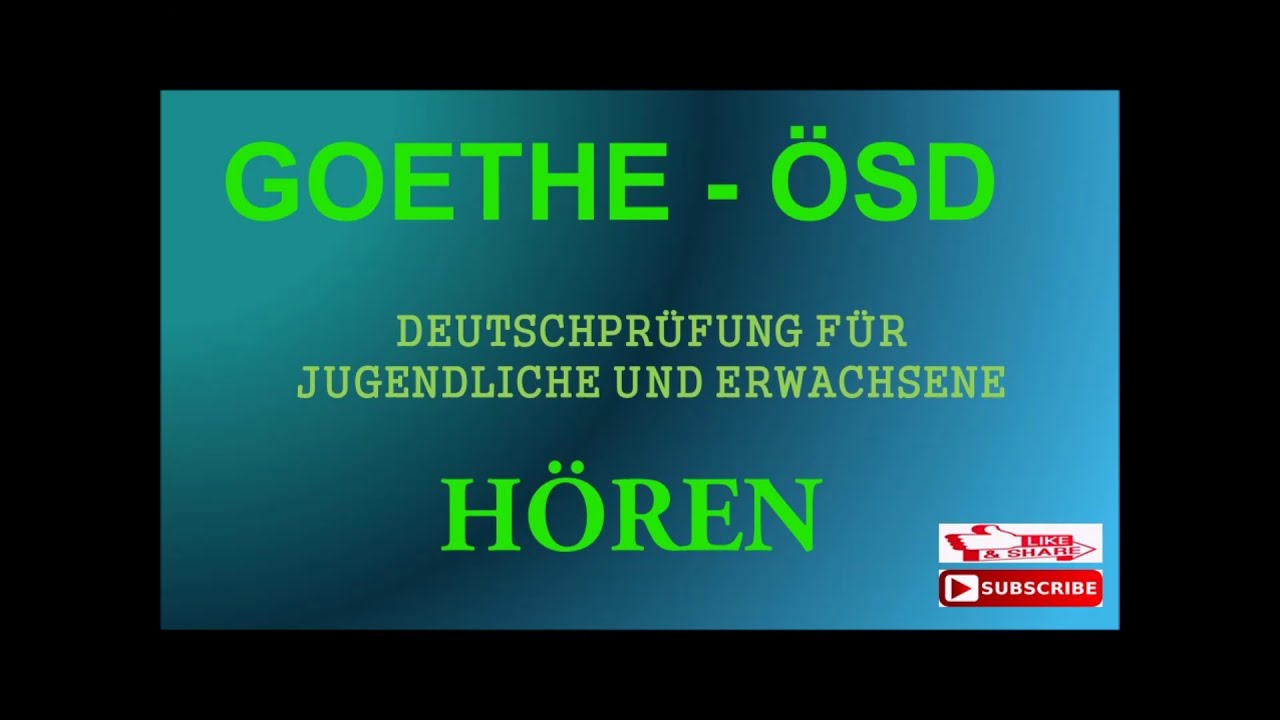 Zertifikat B1- Deutschprüfung für Jugendliche und Erwachsene- Hören Test  mit Lösungen.
