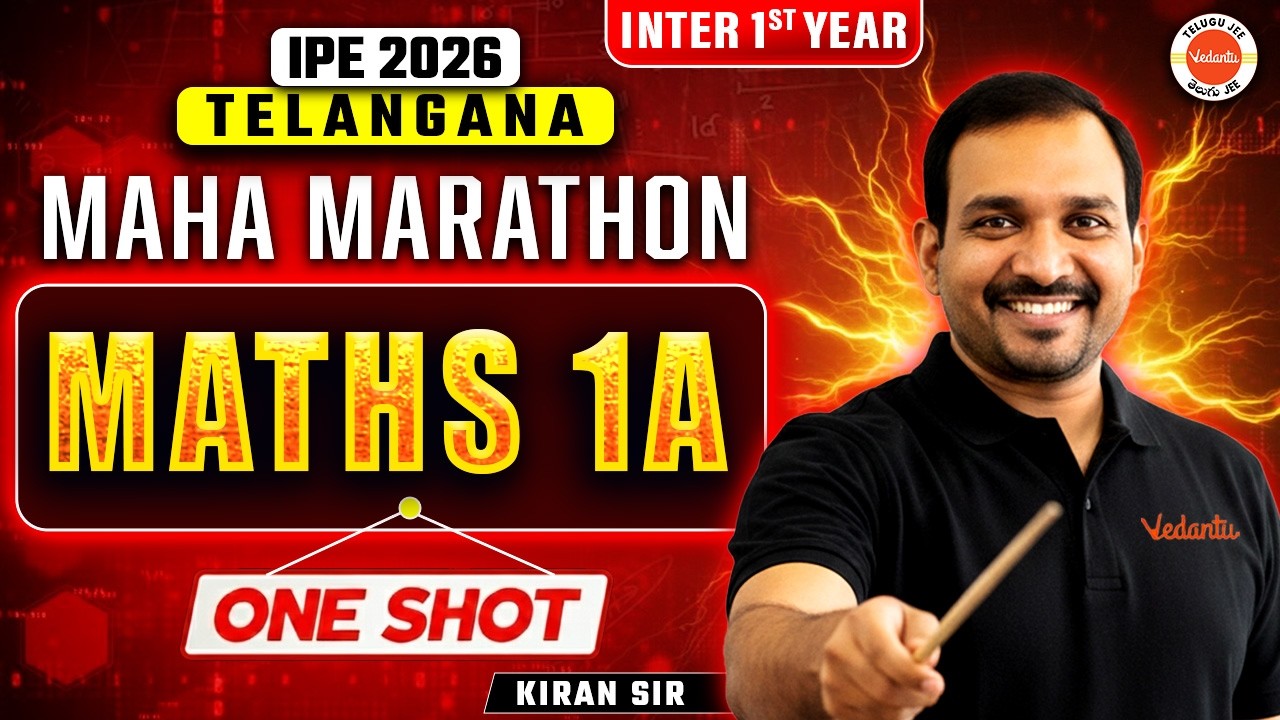 MATHS 1A - Maha Marathon | IPE Telangana Get 70+ Marks in Inter 1st Year #maths1a #kiransir #ipe2026