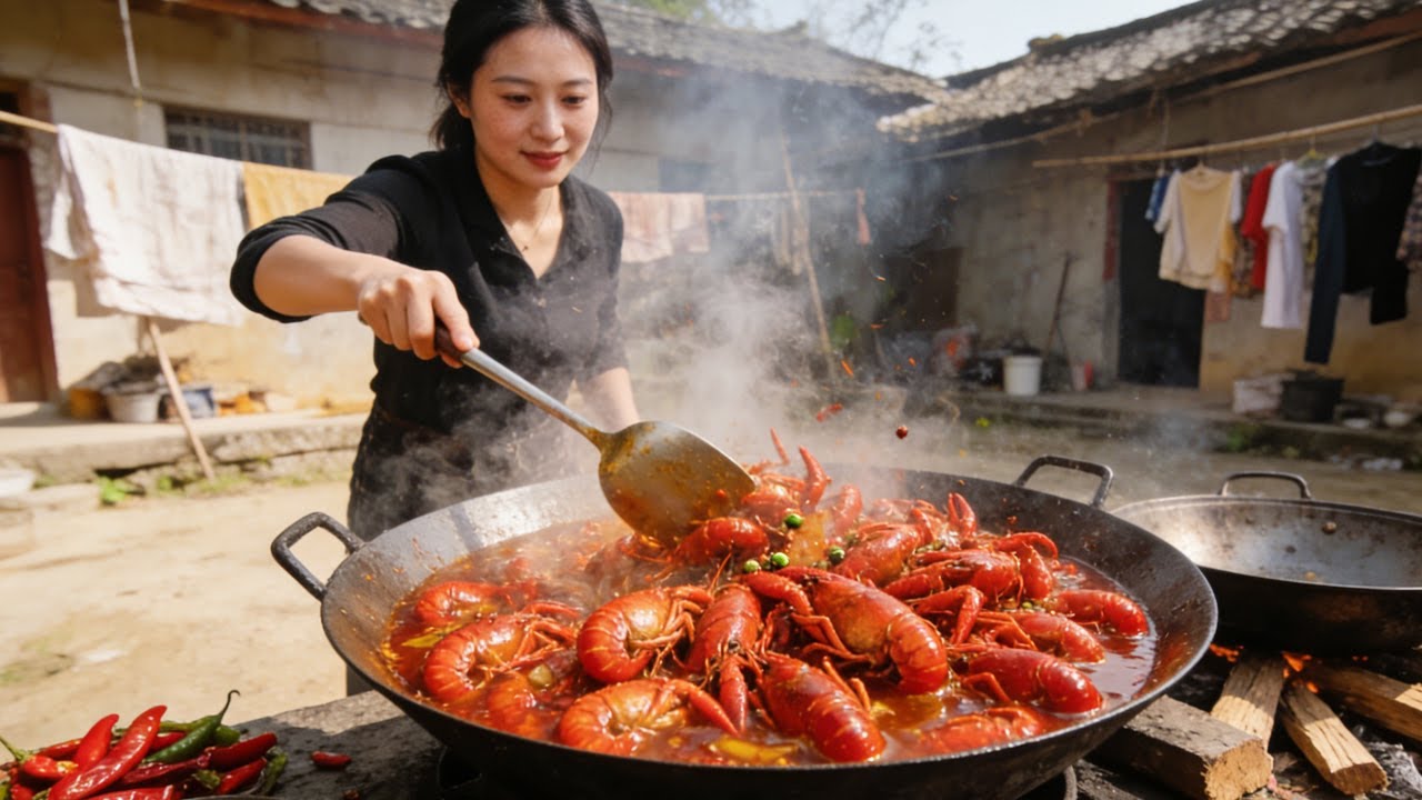在家自制麻辣小龙虾，鲜香麻辣超入味，一家人吃得太过瘾！