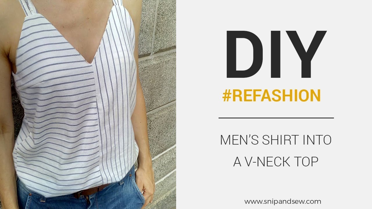 DIY/REFASHION- Camiseta de tirantes con escote en V - Patrón gratis