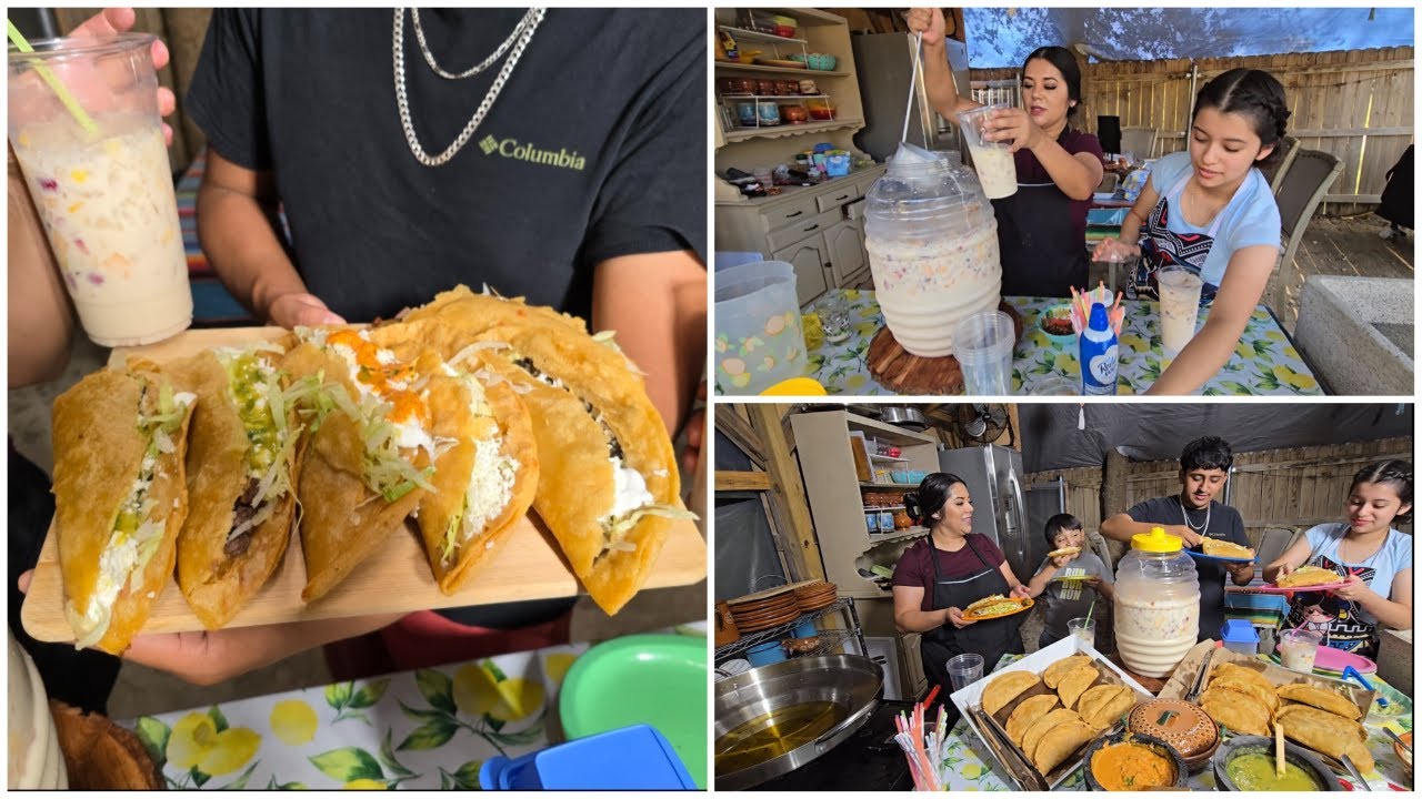 COMO HACER QUESADILLAS FRITAS Y UNA RICA AGUA DE HORCHATA CON FRUTA!!!!!!!!!!!!!!!!!!!
