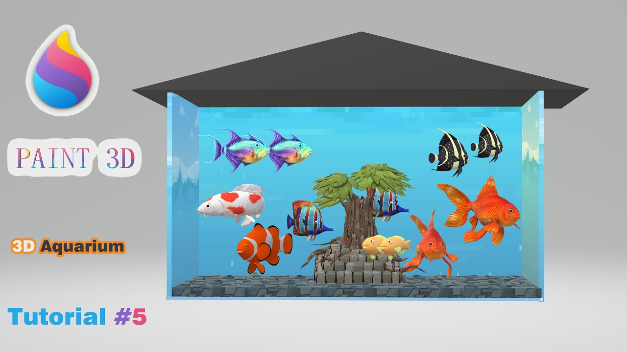 Windows 10 Paint3d Tutorial : Make a  3d model Aquarium