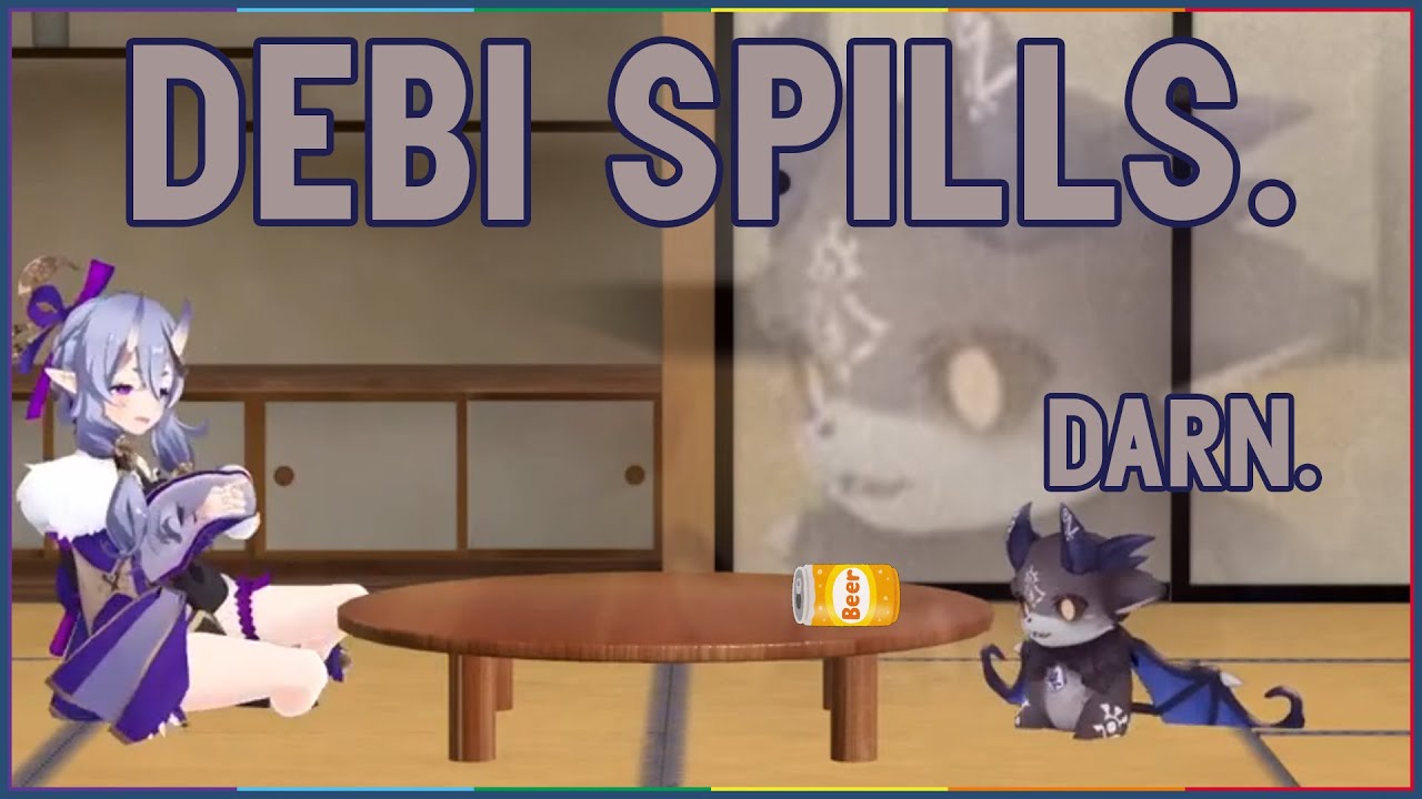 [Nijisanji] Debiru Spills Drink, Gets Adorably Guilty [ENG SUB]