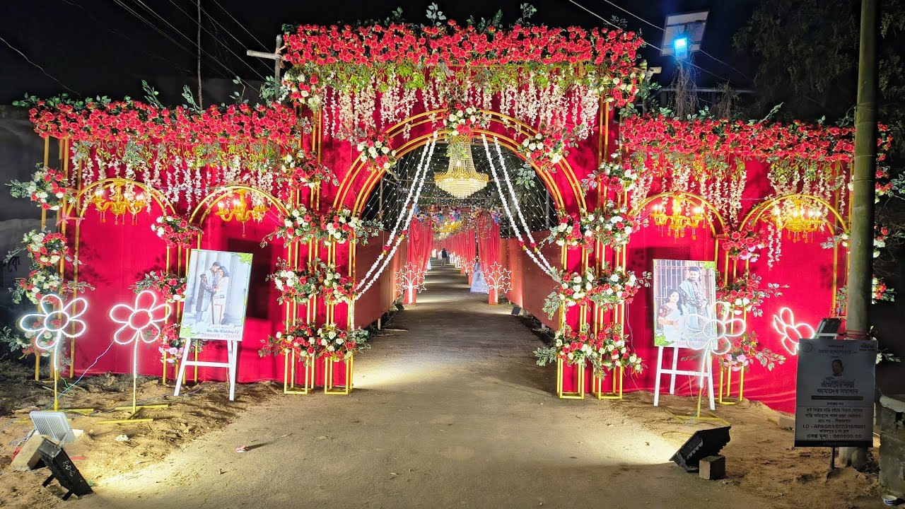 ডলি লাইট সার্ভিস এর একটা সুন্দর বিয়ের কাজ। A very beautiful decoration made by Doli light service.