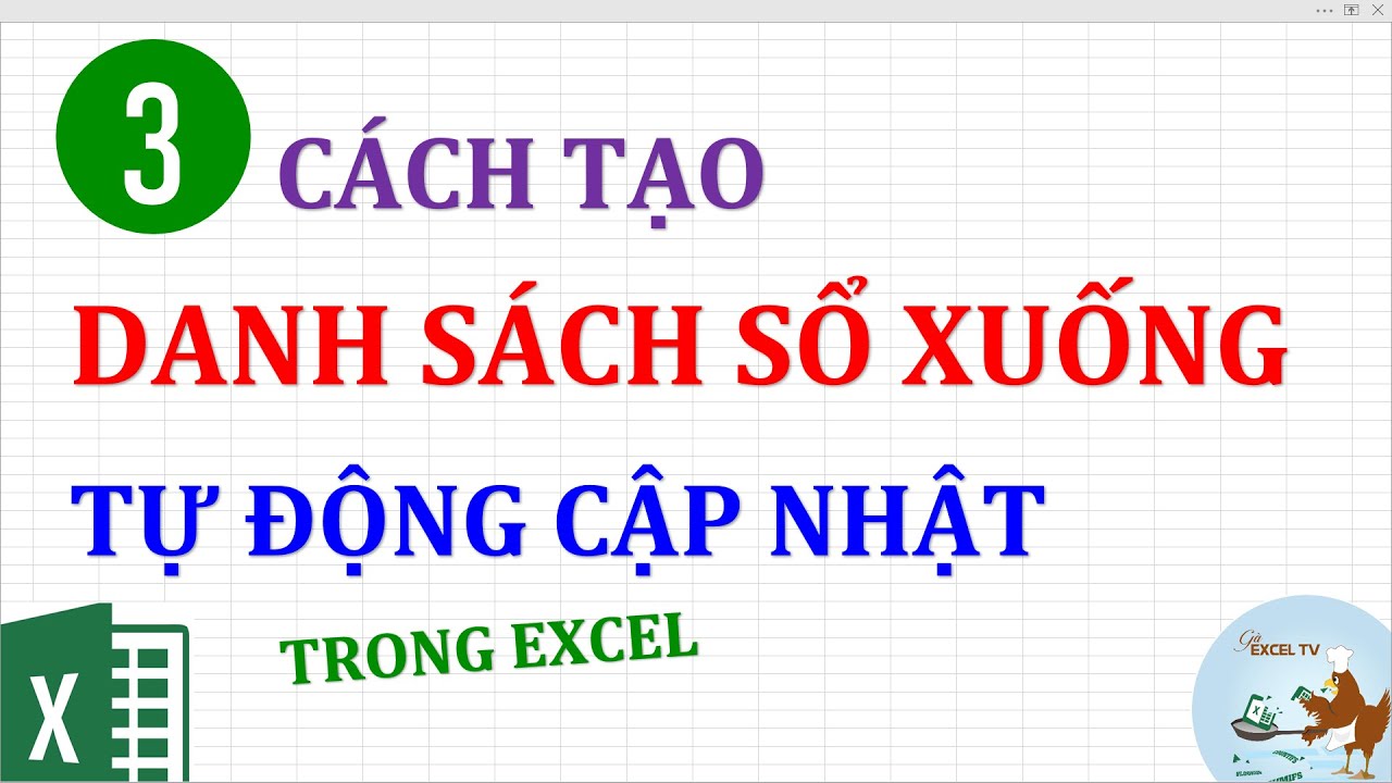3 cách tạo danh sách sổ xuống tự động cập nhật dữ liệu trong excel