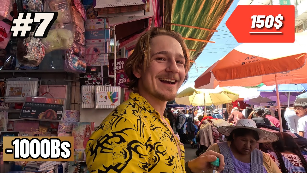 Giving away 1000Bs in a BOLIVIAN Market (La Cancha) #7
