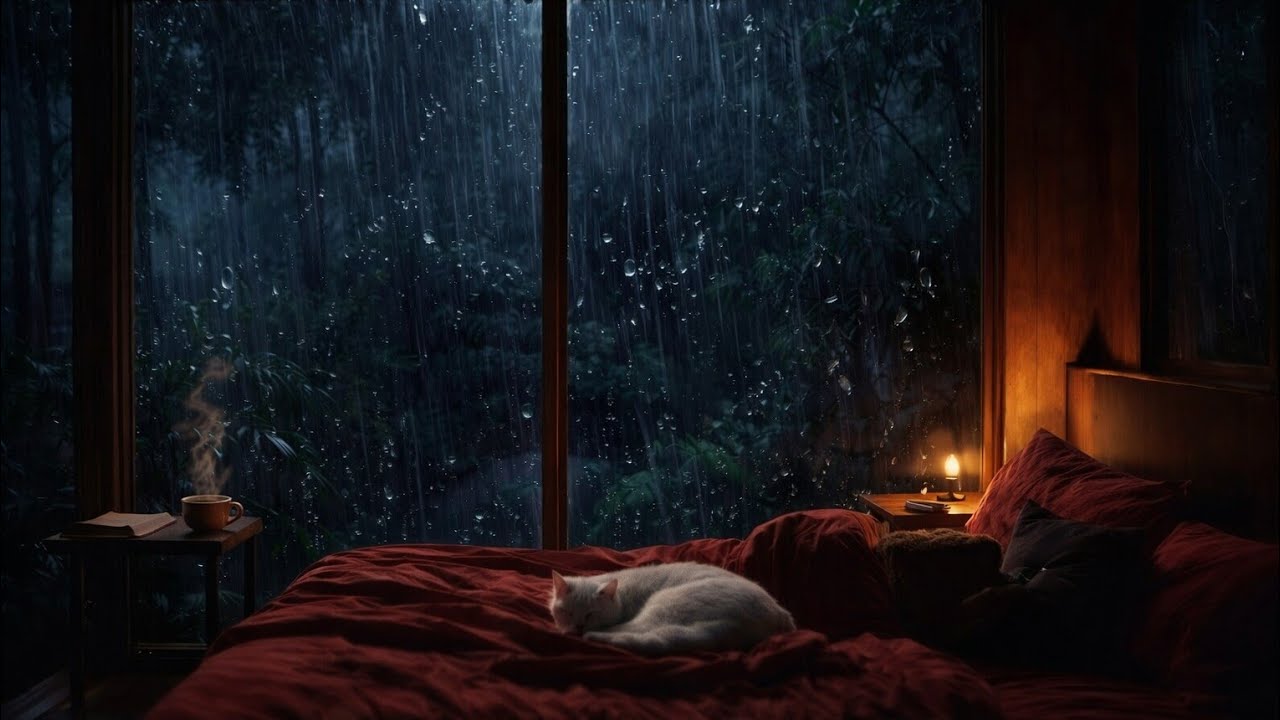 Deep Sleep in a Forest Bungalow 🌧️ Relaxing Rain Sounds for Meditation & Focus