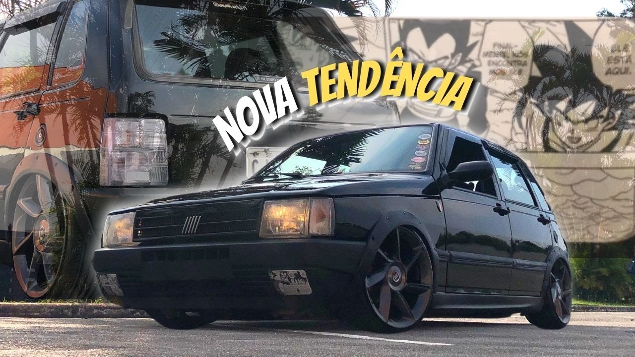 ELE CRIOU TENDÊNCIA... FIAT UNO REBAIXADO NA SUSPENSÃO A AR COM RODAS ARO 17 E LANTERNAS ALL CLEAR😍😍
