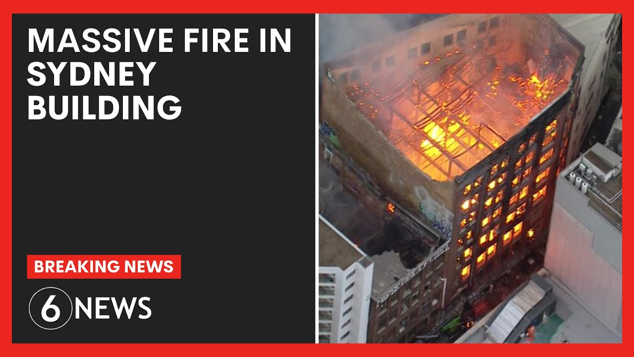 BREAKING: Massive fire in Sydney with building seen collapsing | 6 News Afternoons