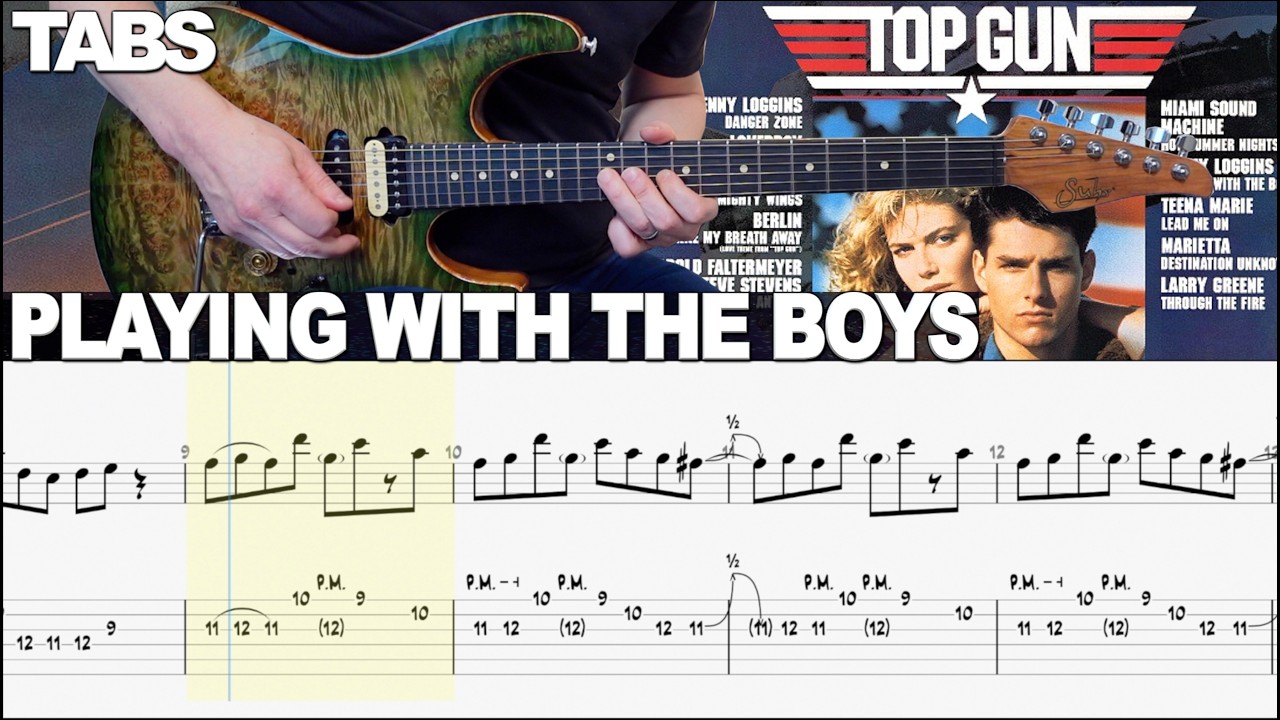 Kenny Loggins - Playing With The Boys | Guitar cover WITH TABS | TOPGUN