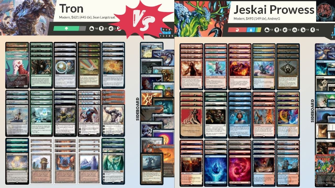 Mono Green Tron Vs Jeskai Prowess Modern Paper MTG gameplay/commentary