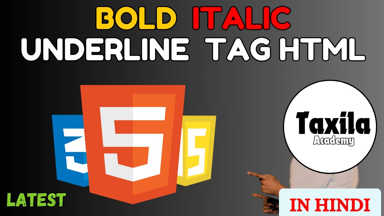 how to use bold italic underline tag in html | html tutorial for beginners in hindi |