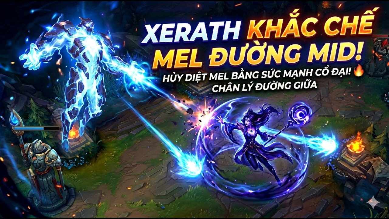 XERATH VS MEL: Ancient Power Destroys the Mid Lane!