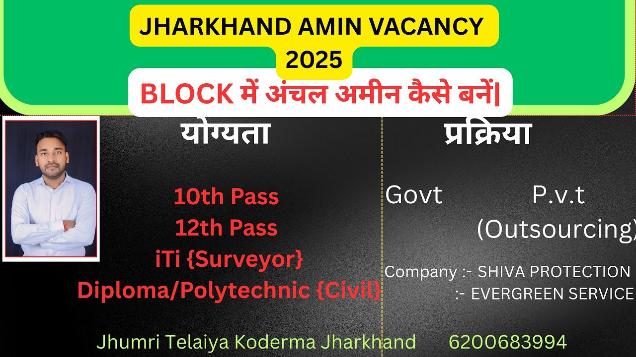 Jharkhand Amin vacancy 2025|Block me anchal Amin kaise bane