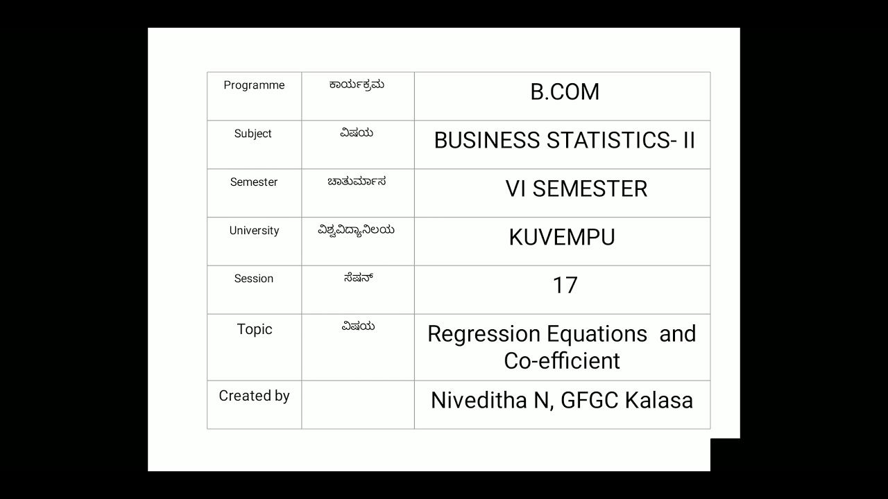 BUSINESS STATISTICS-2 SESSION 17