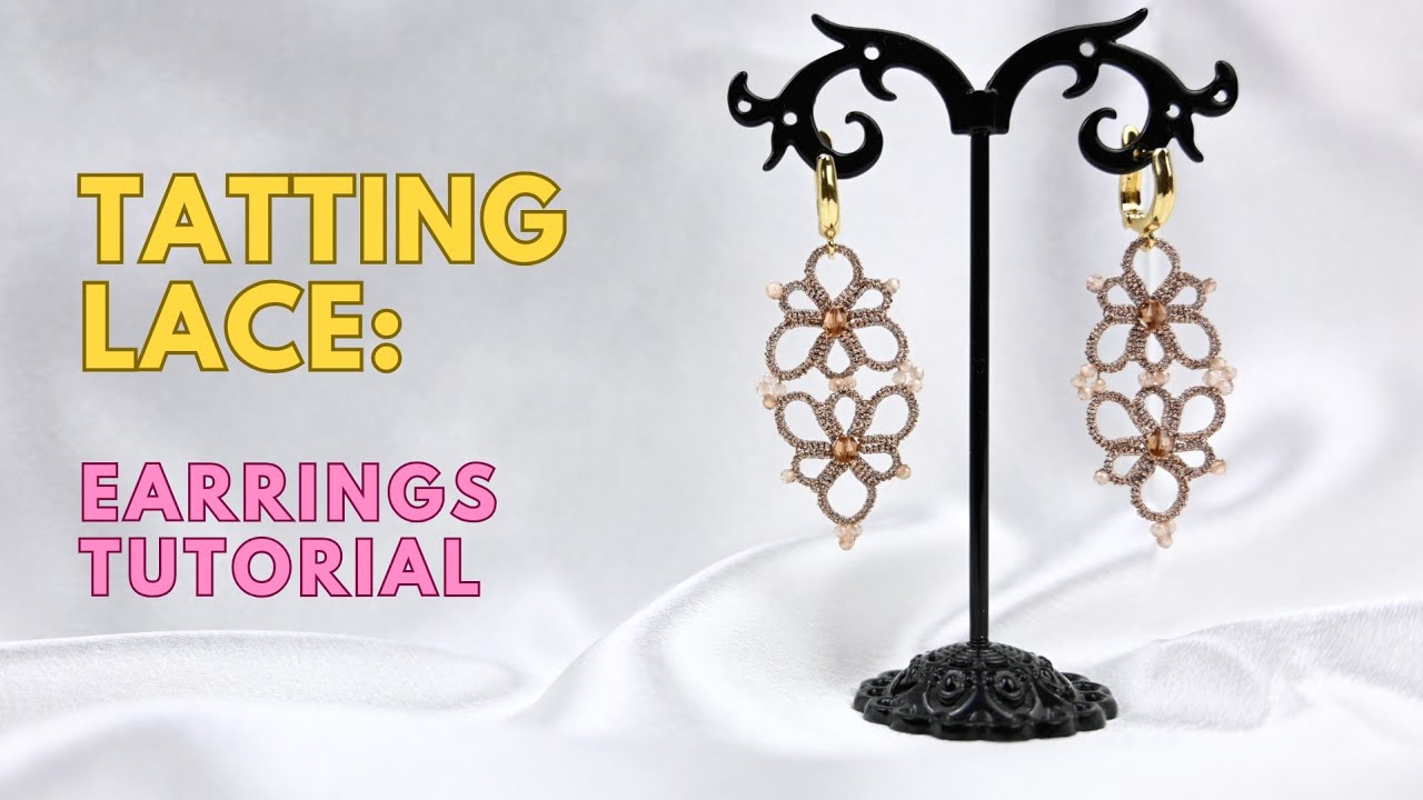 Shuttle Tatting | One Shuttle Earrings Tutorial | Beginners-Friendly ENG SUB