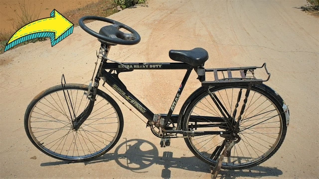 साइकिल में लगाया गाड़ी का स्टेयरिंग | CAR STEERING IN CYCLE | Crazy XYZ |