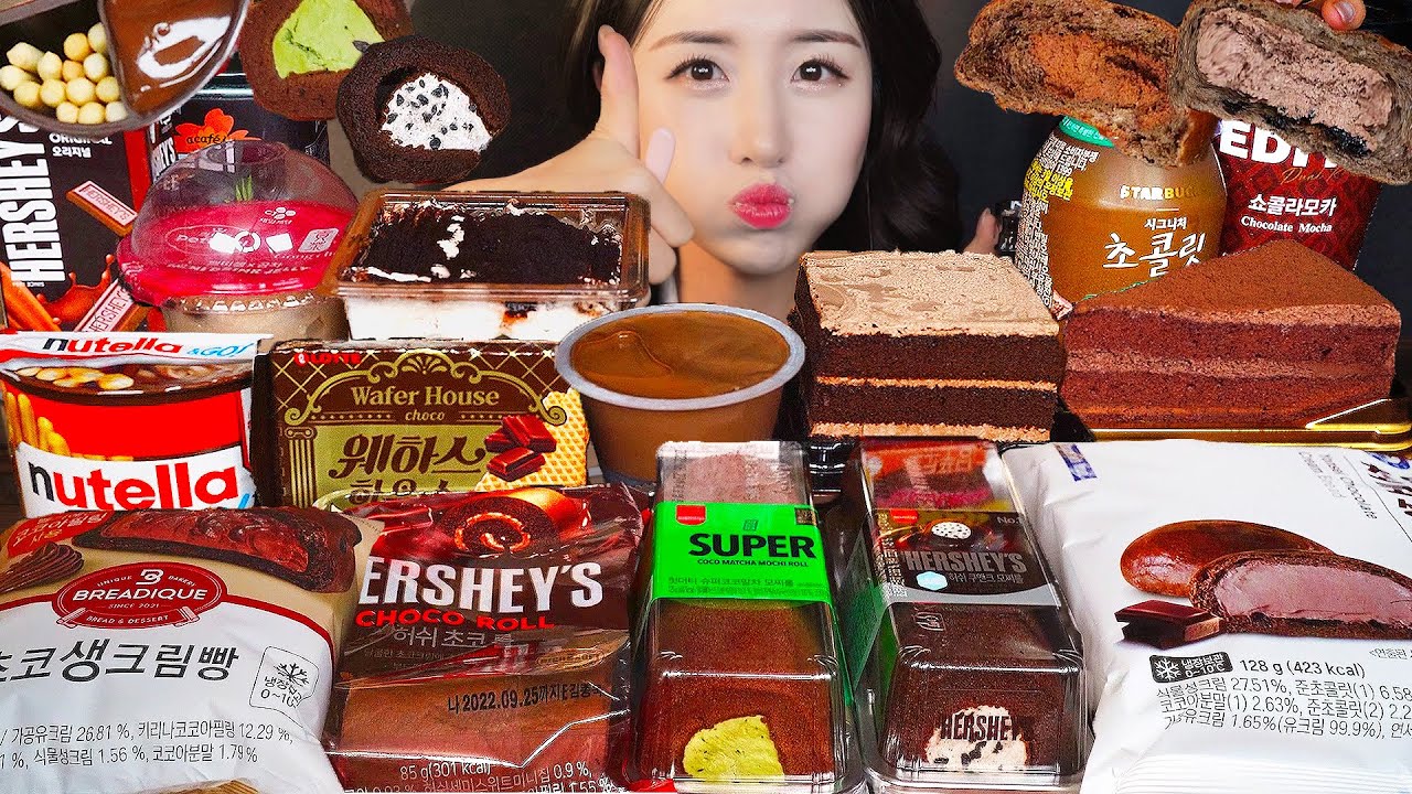 Круглосуточный магазин Шоколад Десерт АСМР🍫 Кремовый Хлеб МукбангㅣDessert Chocolate Mukbang