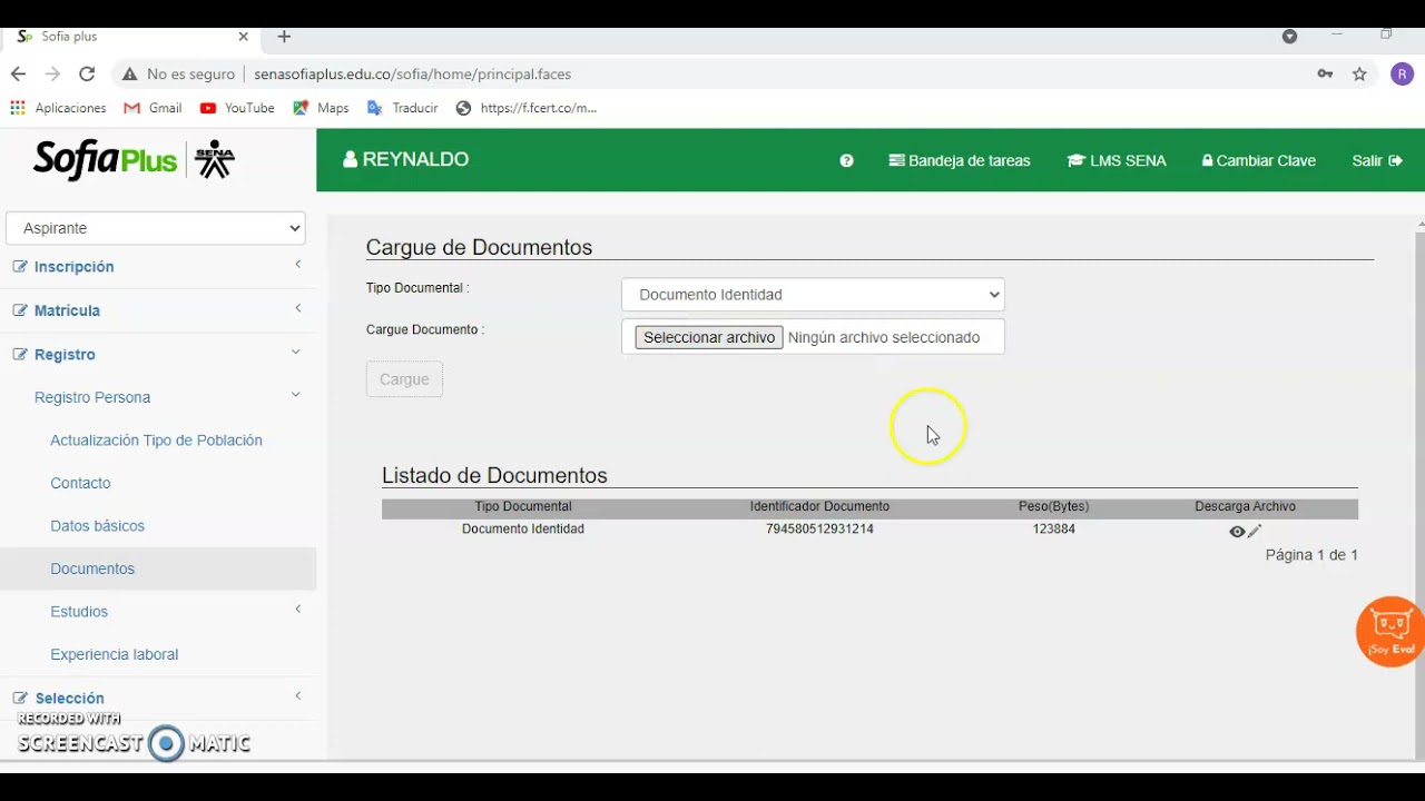COMO SUBIR EL DOCUMENTO DE IDENTIFICACION Y OTROS DOCUMENTOS A LA PLATAFORMA SOFIA PLUS DEL SENA