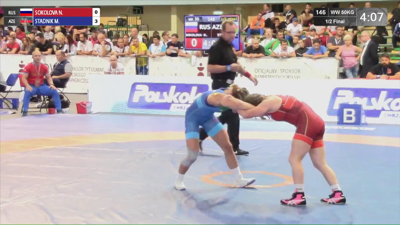 1/2 WW - 50 kg: N. SOKOLOVA (RUS) v. M. STADNIK (AZE)