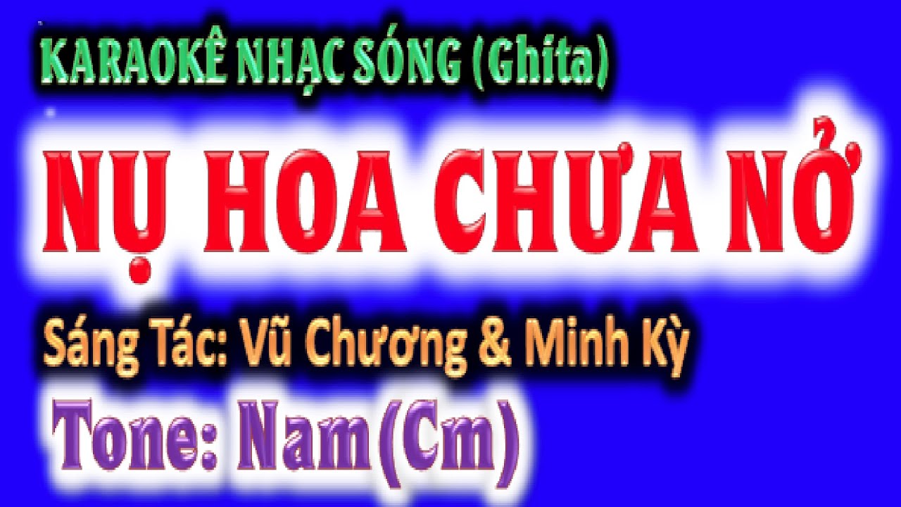 KARAOKE  Nụ hoa chưa nở - tone nam (Cm) - ghi ta guitar Hoàng Chung 2023 NSHC