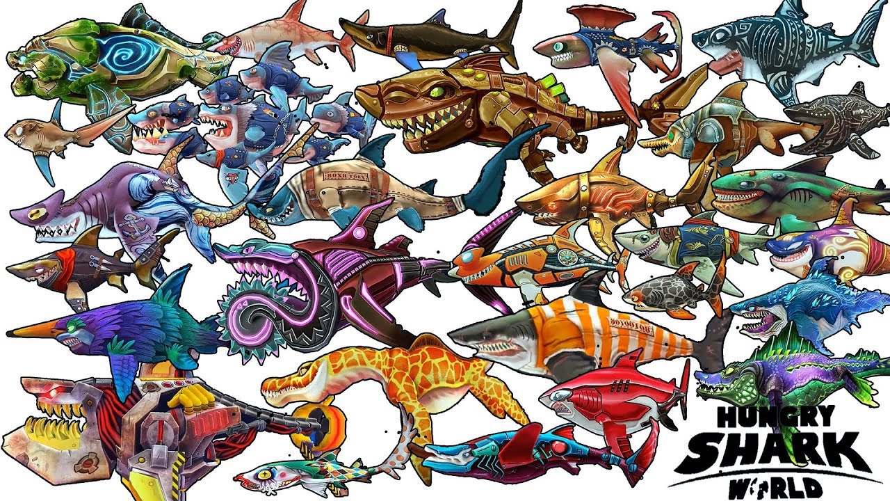 Hungry Shark World - All 29 SHARKS UNLOCKED 2019 | Android Gameplay [FHD]