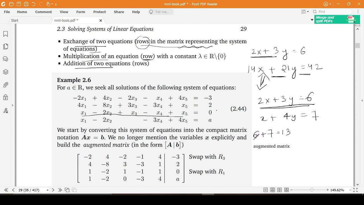 Elementary transformations | Math for ML