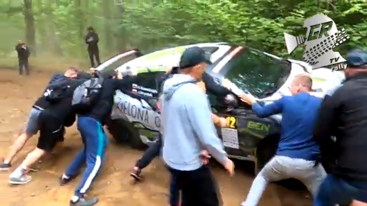 WZOROWA REAKCJA KIBICÓW po wypadku załogi Kowalczyk / Hryniuk | RAJD WARMIŃSKI 2024 | GRB rally fans