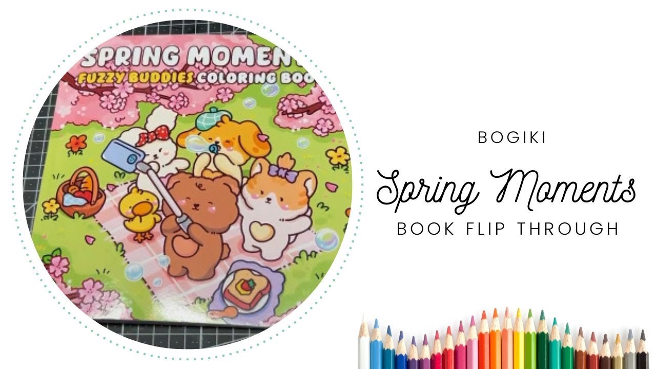 Spring Moments Colouring Book Flip Through 🌷🌼 #cozy #cute #cutecoloring #coloring