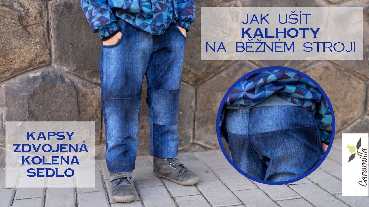Jak u&scaron;&iacute;t kalhoty s kapsami a zdvojen&yacute;mi koleny na běžn&eacute;m stroji | Caramilla Easy