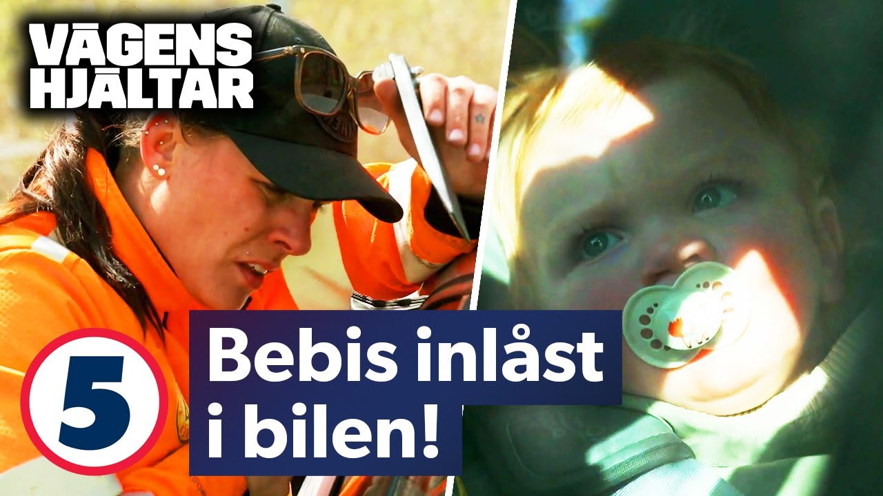 Bebis &auml;r inl&aring;st i bilen under en stekande v&aring;rdag | V&auml;gens hj&auml;ltar | Kanal 5 Sverige