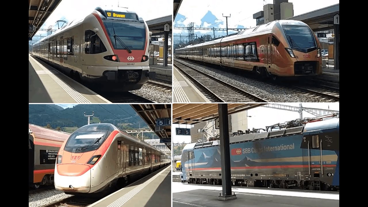 [23.07.2024] Züge im Bahnhof Arth-Goldau (S-Bahn, IR, IC, Güterzug)