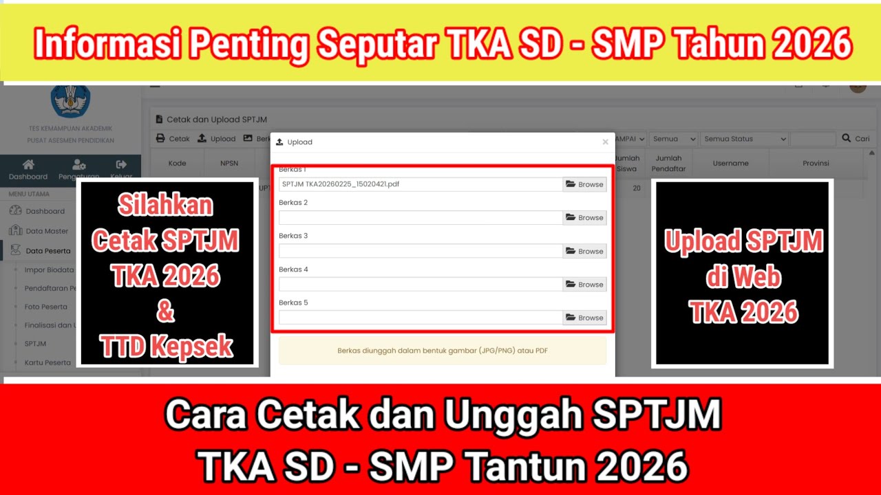 Cara Cetak dan Upload SPTJM TKA SD-SMP Tahun 2026