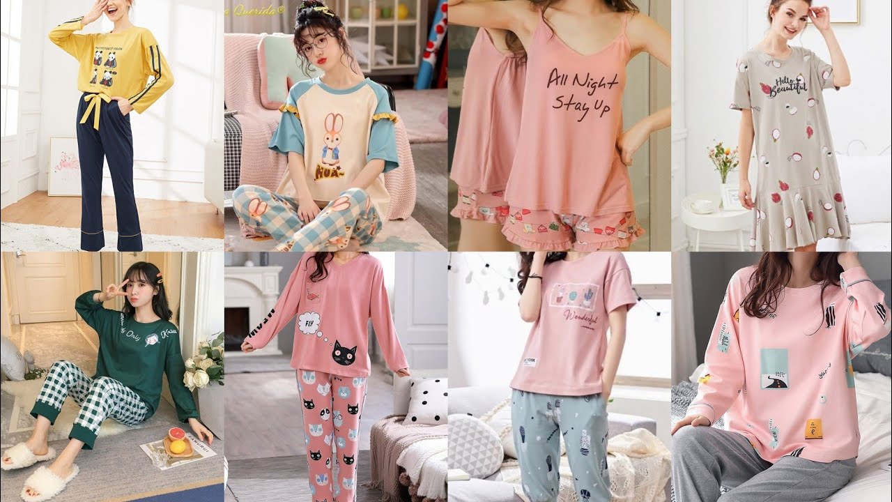 cute and most stylish Korean home wear night dress for girls 2021 |Korean night dress idea for girls