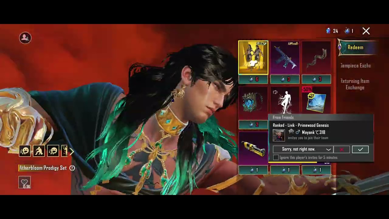 Gilt set spin - 4.2 bgmi Witherboom prodigy set spin #bgmilive #bgmihighlights #bgmi 