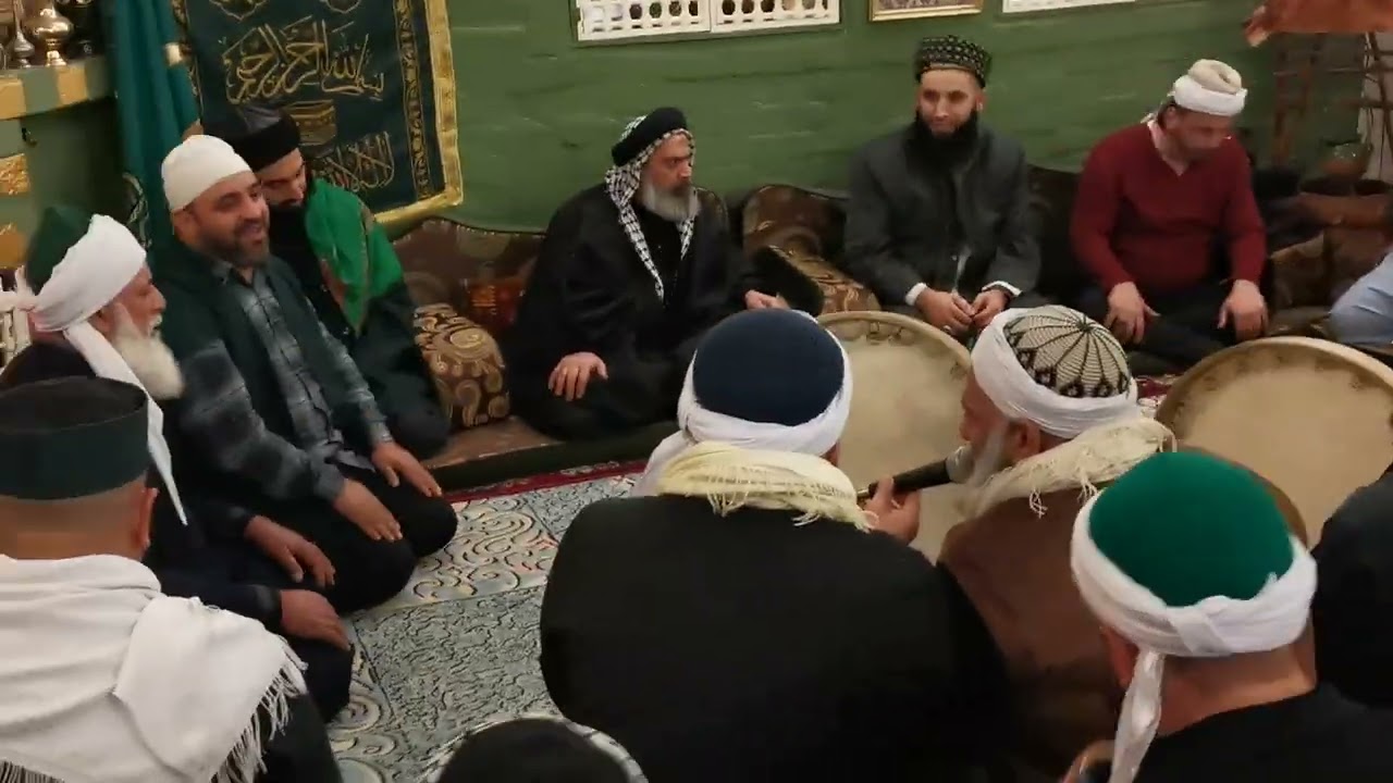 زيارة الوفد التركي مع الشيخ محمد المارديني الى رواق وزاوية حضرة الشيخ حسام الدين الاجودي الصيادي