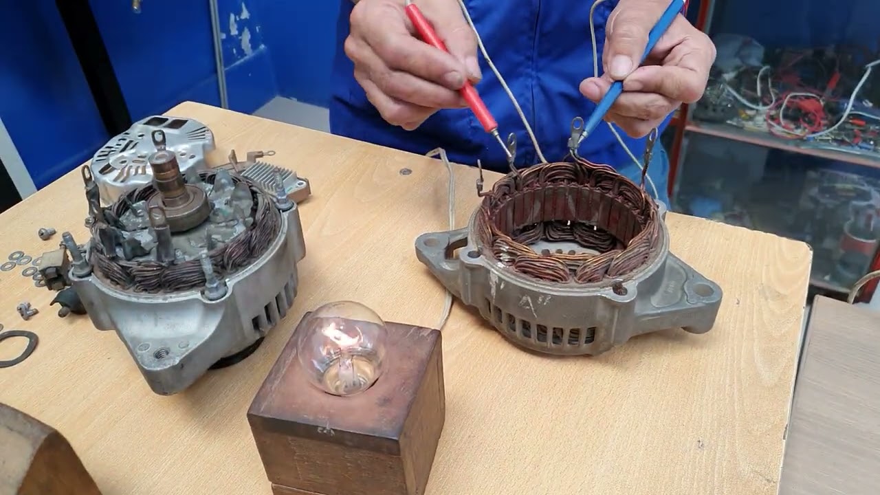 4  Pruebas en las Bobinas del ESTATOR con l&aacute;mpara de Pba