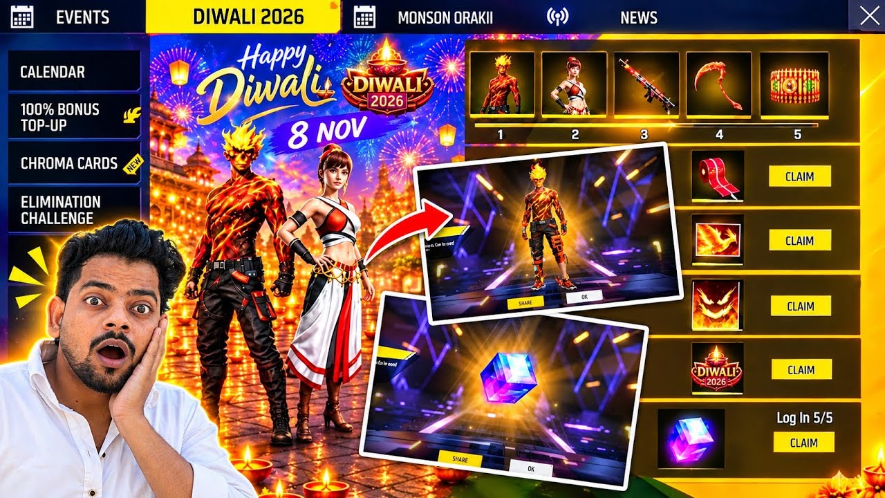 How To Get Free Magic cube + Bundle & Emote Event Diwali Event 🔥🎁 | Ff Upcoming Events🎁 | Free Fire