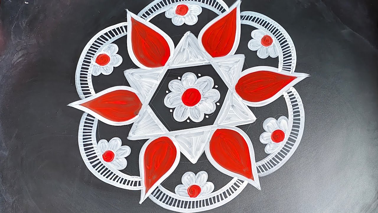 Beautiful Round Alpona Design / Simple Round Alpona Design / Unique Round Alpona #rangoli #alpona 