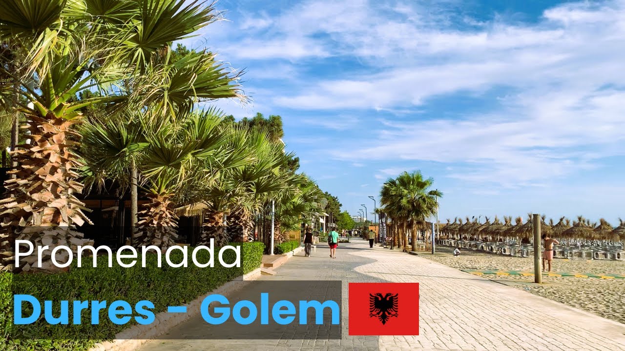 🇦🇱 Albańska Riviera - promenada Durres - Golem, plaża, hotele, beach bary