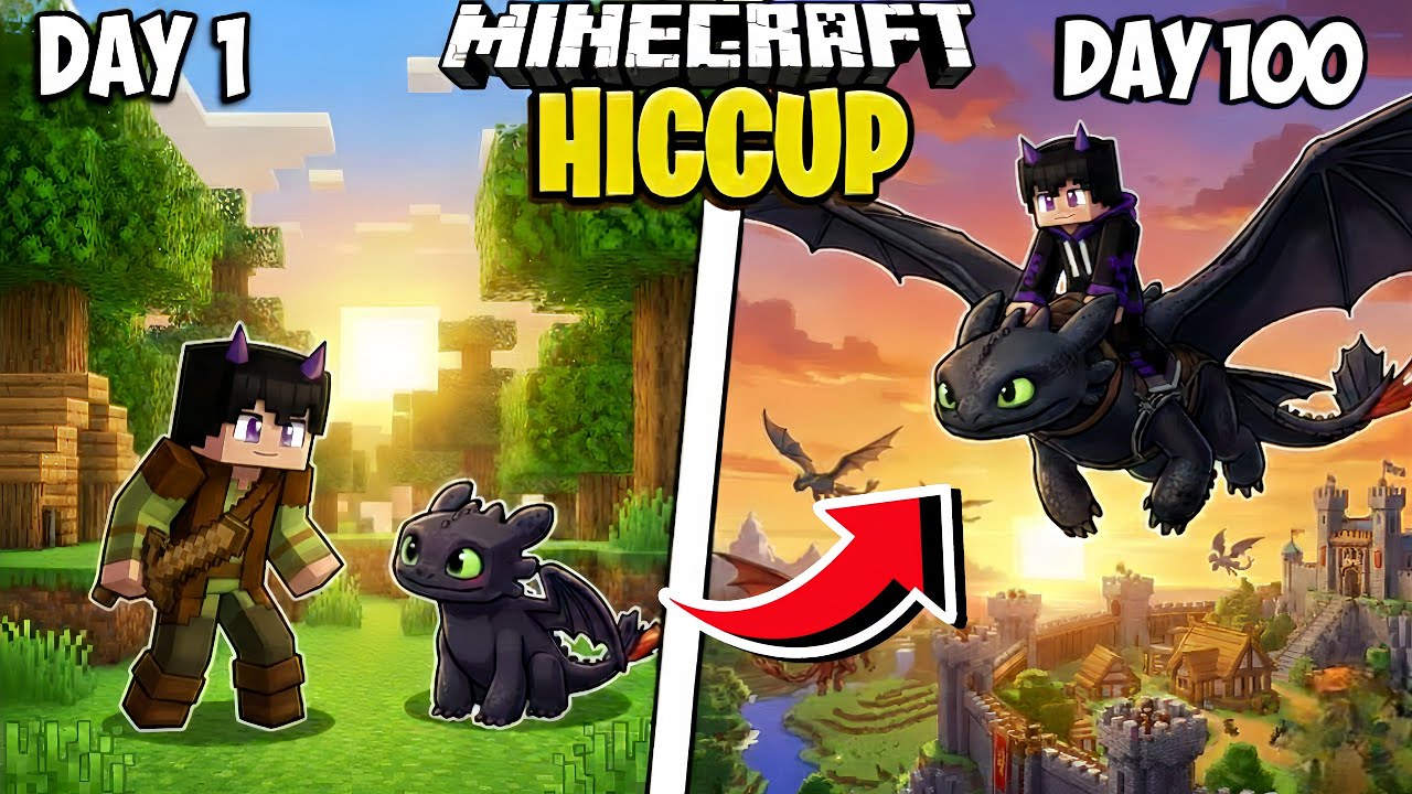 I Spent 100 Days in How To Train Your Dragon in Minecraft