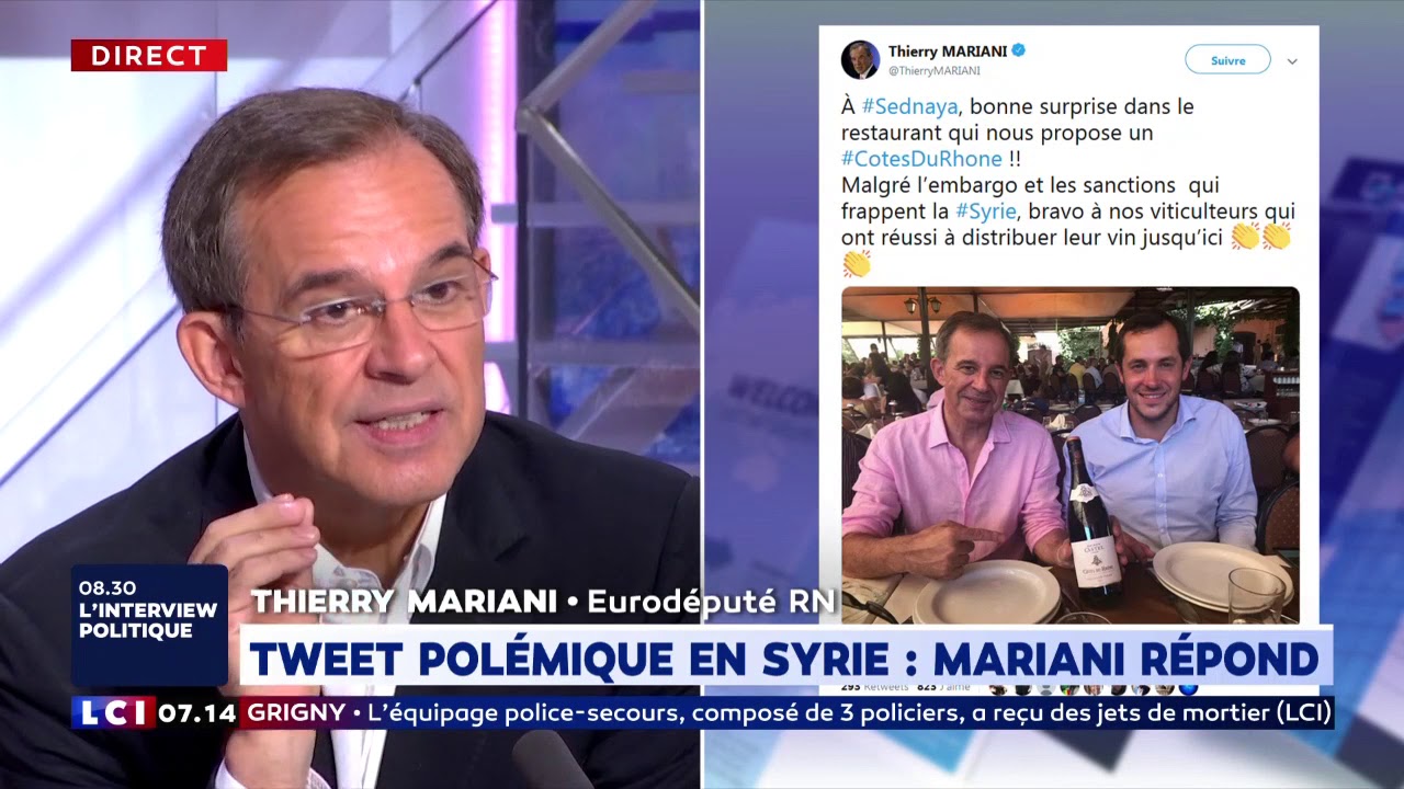 Tweet polémique en Syrie : Mariani répond