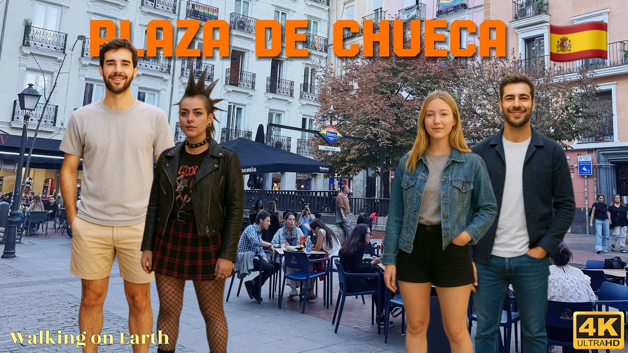 Exploring Plaza de Chueca — Madrid’s Lively Heart ❤️ | Madrid Walking Tour (4K/60fps) 🇪🇸