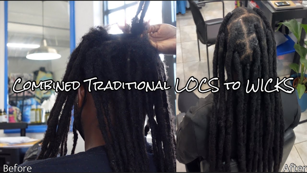 COMBINE TRADITIONAL LOCS TO WICKS/LOC STYLE  /THICK LOCS /CROCHET LOCS /TRANSFORMATION