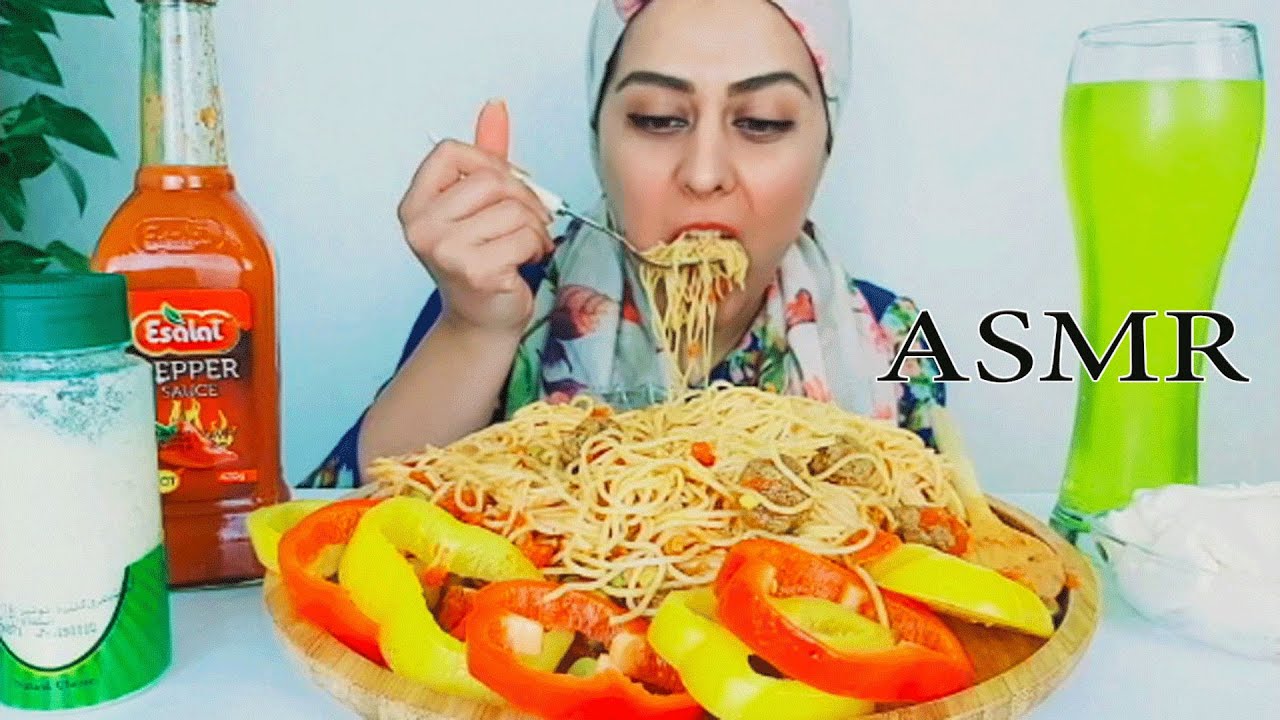 🍝  موکبانگ: چالش خوردن اسپاگتی کوفته قلقلی  | #imozhdeh