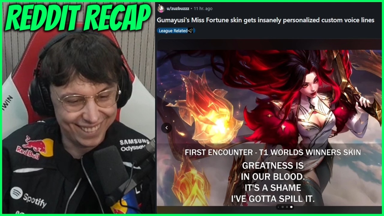 Caedrel Reacts To Gumayusi's MF Skin Special Voice Lines & Last Hit Indicator Drama