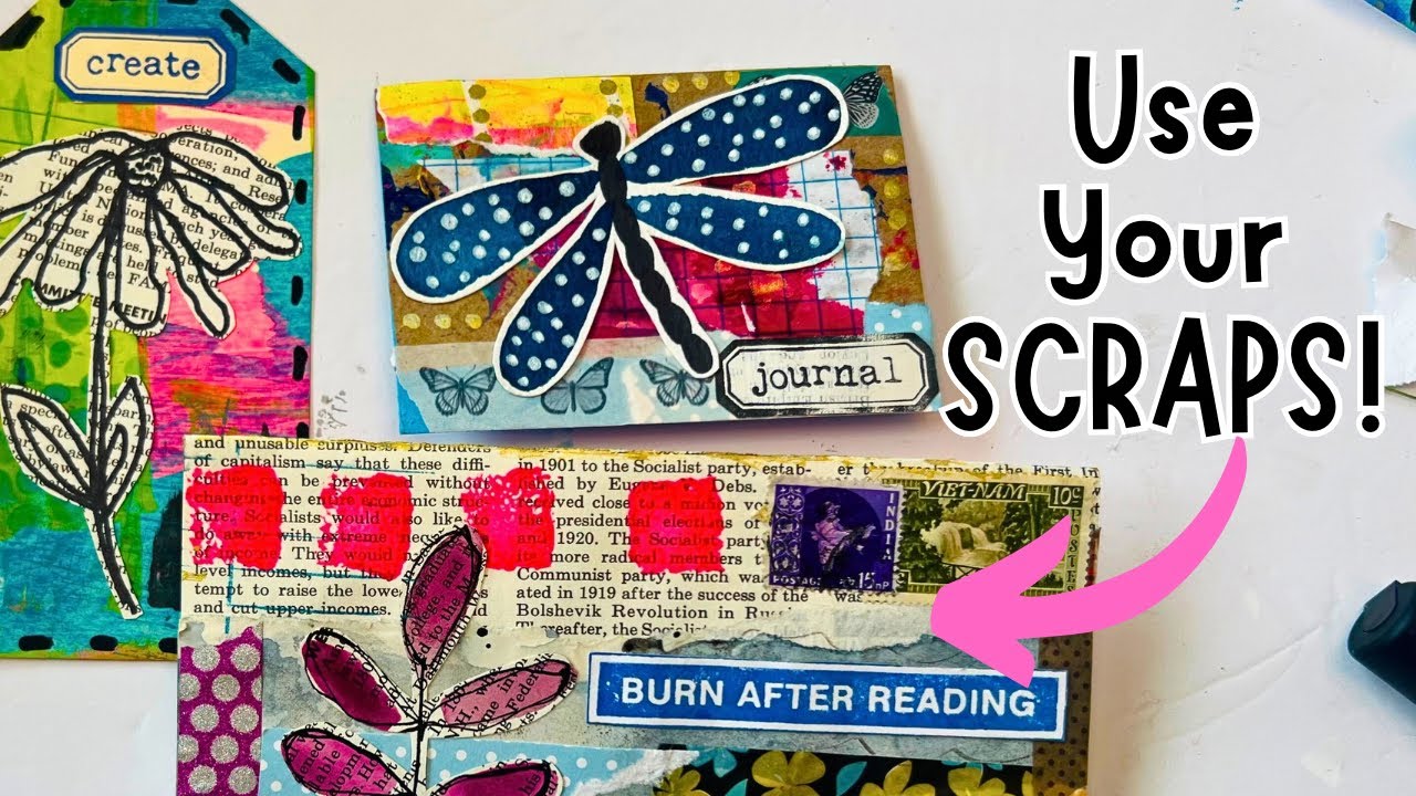 JUNK Journal SCRAP BUSTER Fun! Use your SCRAPS! Junk Journal Ephemera Ideas.