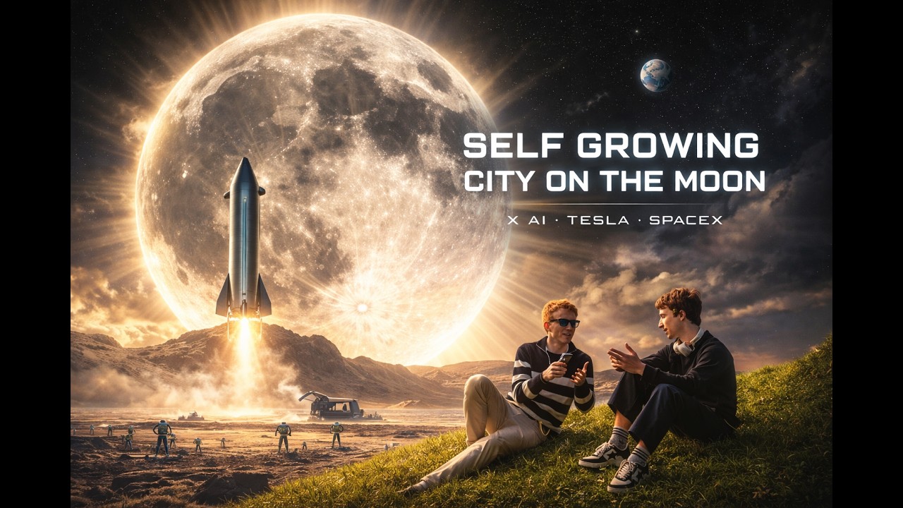 Self Growing City on The Moon , X Ai , Tesla e SpaceX