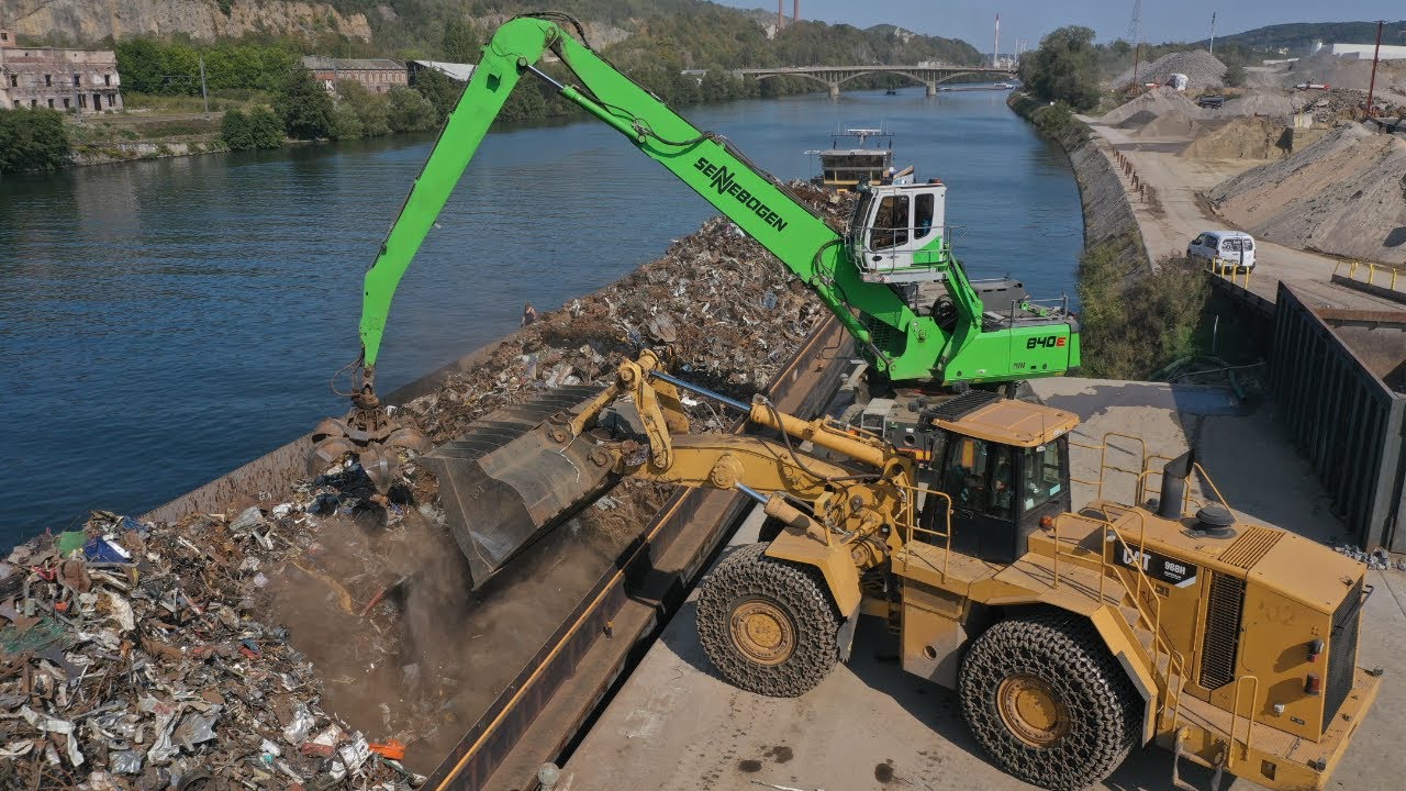 Chargement de Bateau🚢| SENNEBOGEN 840e | Excavator | Caterpillar 988H😍 | Caterpillar 966M |Ecodream
